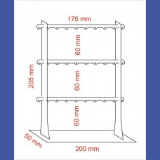 PENDIENTES    3 barras 15 pares 60 mm entre barras  <br>Medidas: 200 x 50 x 205 mm<br>